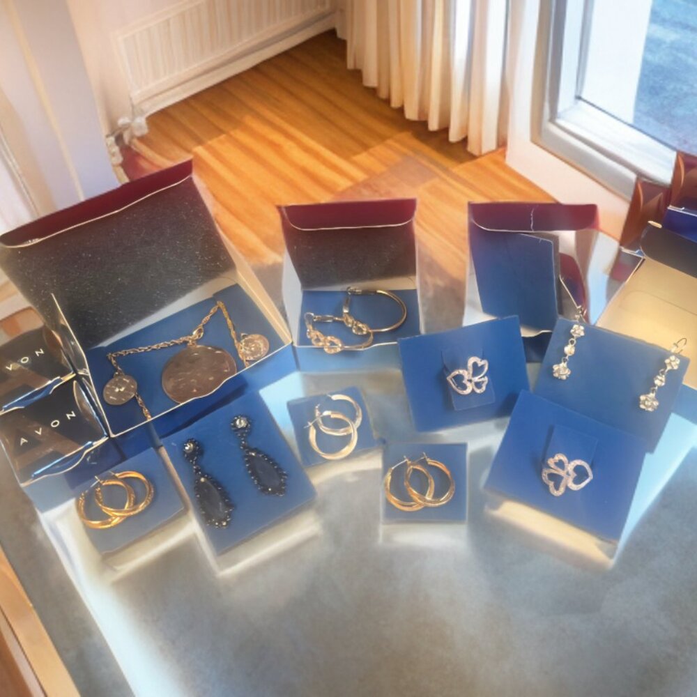 Reseller's  Bundle of New In Box Avon Jewelry. 9 Items.